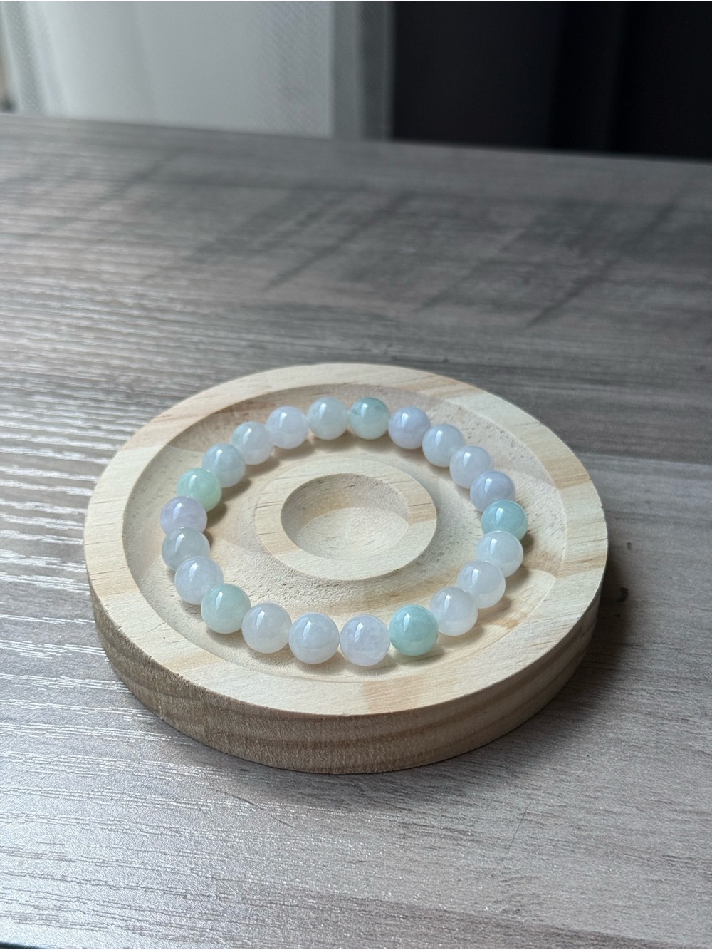 Handcrafted Icy Multicolor Jade Bracelet 8.4mm